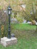 Muschelkalk Mauerstein Gartenlampe Antik